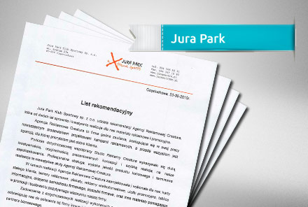 Jurapark - klub sportowy opracowanie materiałów poligraficznych. Gadżety reklamowe
